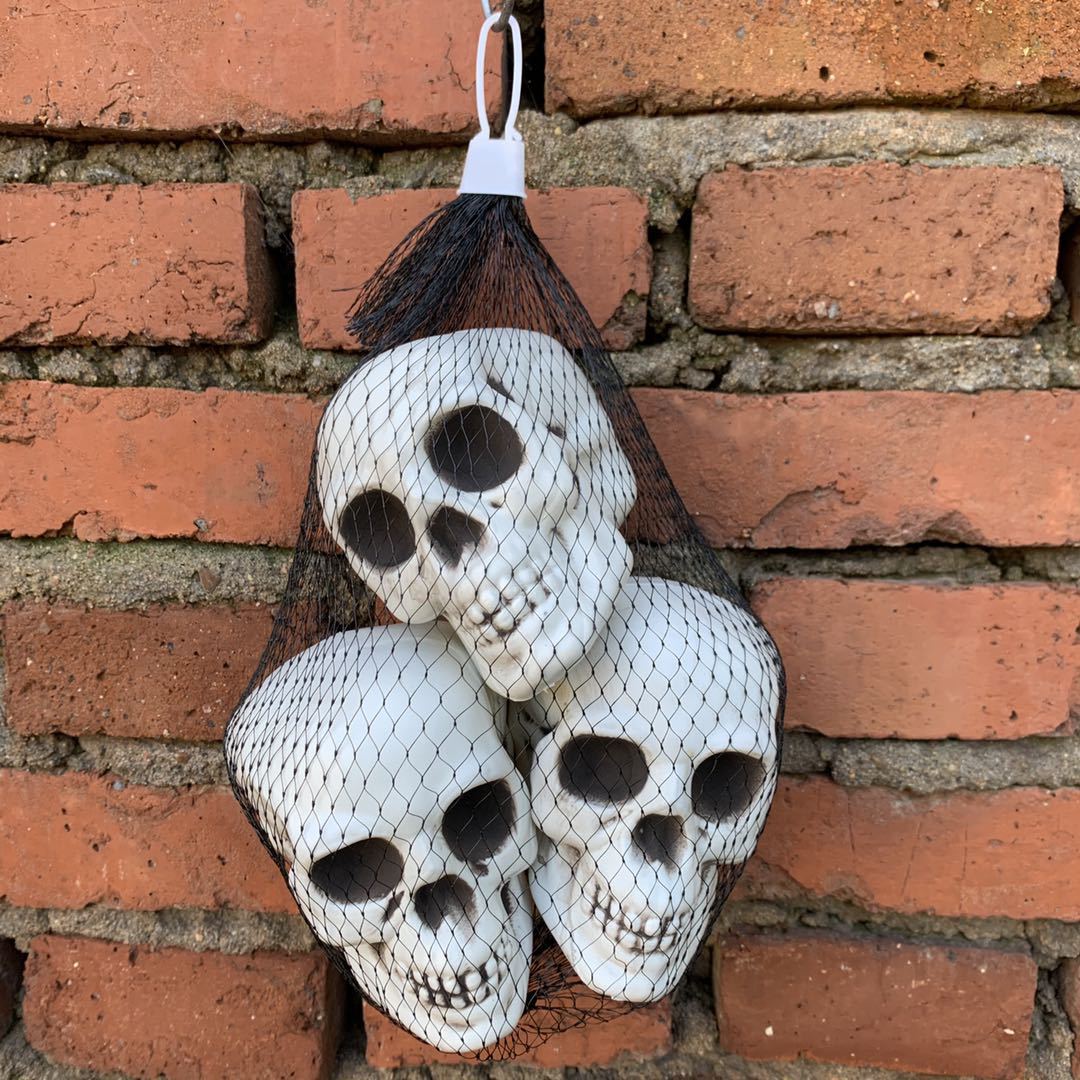 Fábrica tienda de Halloween calavera bolsa de malla decoración de la casa embrujada calavera accesorios decoración de hueso