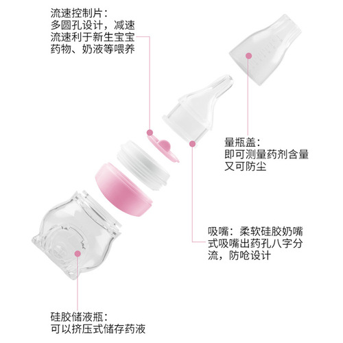 Children's dropper type silicone medicine feeder Newborn baby duck mouth pacifier rice paste spoon anti-choking medicine feeding artifact