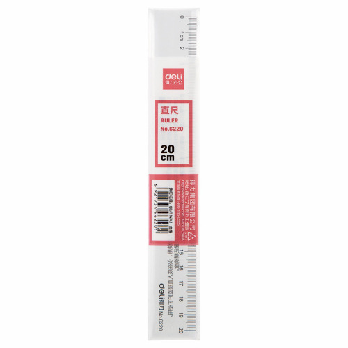 Deli plastic ruler 6220 6230 6240 6250 6260 8200 drawing measurement transparent ruler