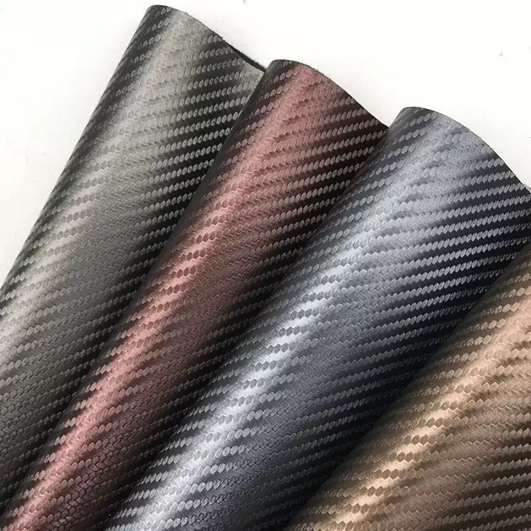 现货PU皮环保碳纤纹草席纹手袋箱包钱包方向盘皮具皮革面料