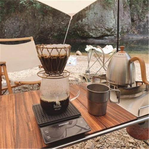 Hand-brewed coffee filter holder drip-type three-hole filter Portable folding cake-shaped filter holder retro metal