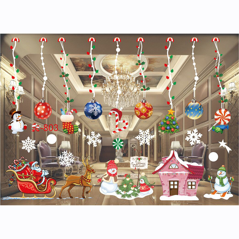 Christmas static stickers can be made shopping mall window decoration party hotel atmosphere layout supplies manufacturers spot wholesale