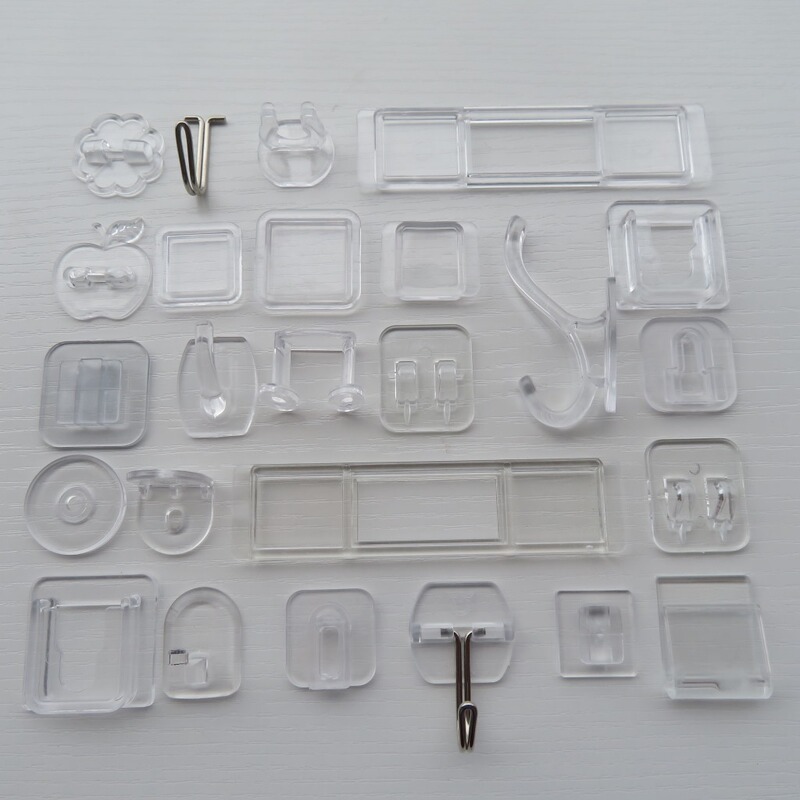 Transparent Traceless Hook Accessories Plum Blossom Apple Overall Hook U-Shaped Buckle Iron Wire Card Hook Plastic Manufacturer Wholesale Transparent Traceless Hook Accessories Plum Blossom Apple Overall Hook U-Shaped Buckle Iron Wire Card Hook Plastic Manufacturer Wholesale