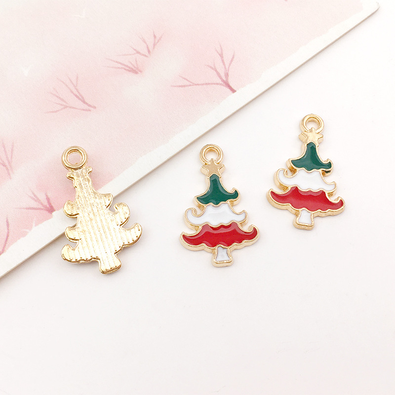 DIY accesorios de la joyería colgante de la joyería árbol de Navidad decoración de Navidad goteo de aceite de aleación de Navidad colgante transfronterizo Venta caliente