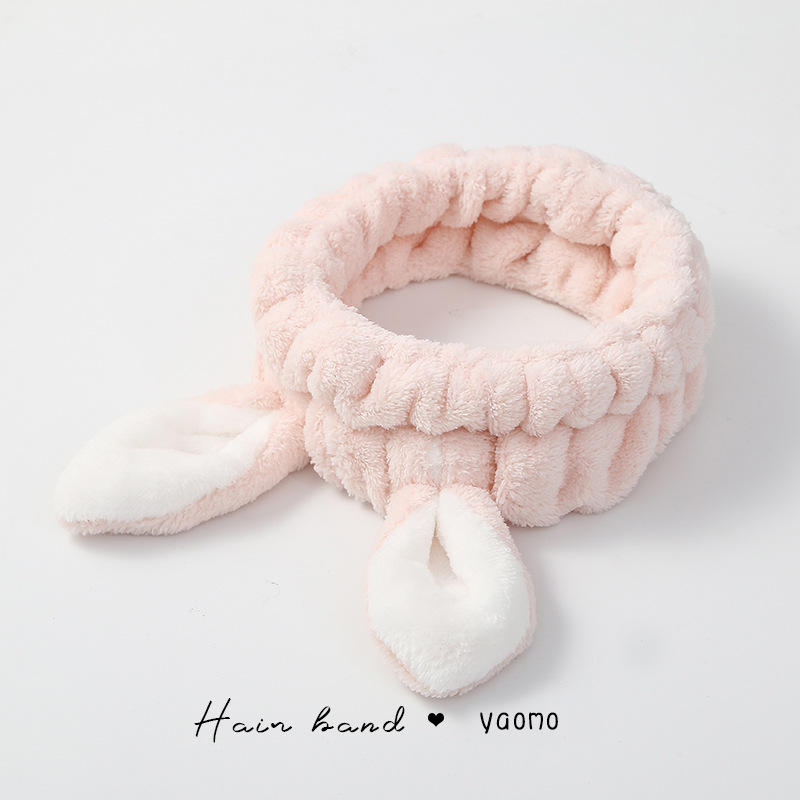 Me gustas Zhao Lusi mismo estilo lavado de cara banda para el cabello Corea del Sur Internet celebridad simple máscara de lavado banda para el cabello Mujer