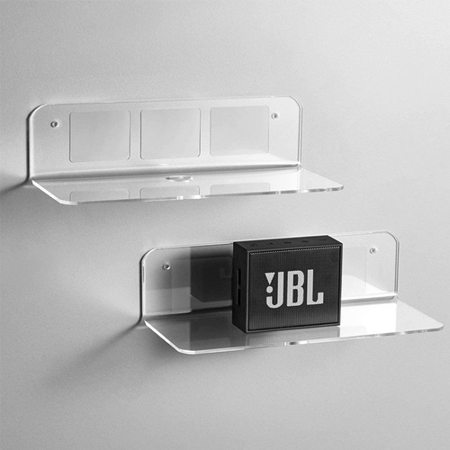 Transparent floating shelf wall mounted rack wall storage rack acrylic switch clock speaker storage rack