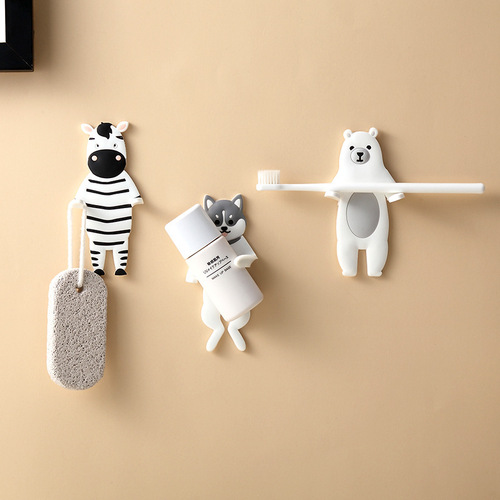  Creative Cute Pet Bendable Fun PVC Soft Glue Seamless Adhesive Hook Cartoon Animal Hook