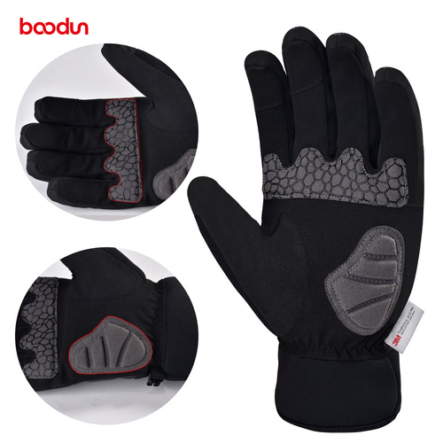 BOODUN/Boton's new thickened colorful long-finger cycling gloves waterproof 3M warm ski gloves