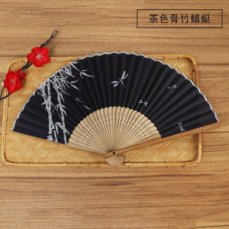 Venta directa de fábrica semi-hecho a mano semi-mecánico de estilo japonés ventilador de las mujeres ventilador plegable japonés al por mayor regalo de mano ventilador plegable de Bambú