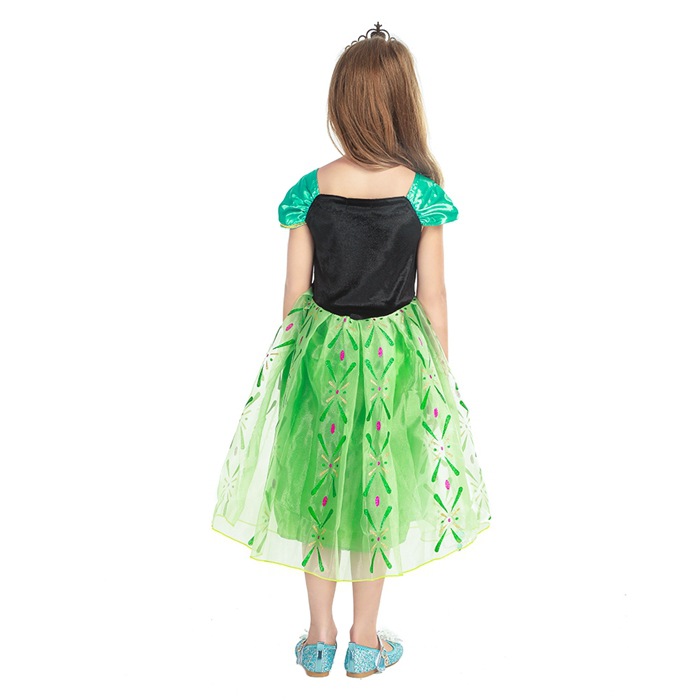 Vestido de terciopelo negro de Frozen Anna 2025 para niños, disfraz de actuación, vestido de gala infantil de Frozen image 7