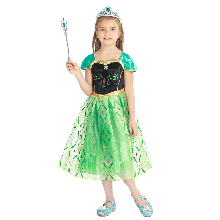 Vestido de terciopelo negro de Frozen Anna 2025 para niños, disfraz de actuación, vestido de gala infantil de Frozen image 3