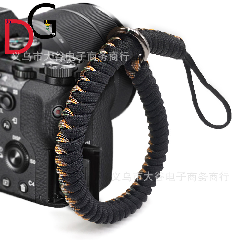Paraguas al aire libre cuerda de la Cámara correa de muñeca tejida a mano pulsera de supervivencia digital correa de la Cámara anti-Pérdida Anti-caída de la cuerda de la cámara