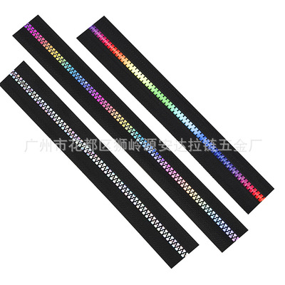 彩色牙齿树脂拉链 5#8#彩齿树脂拉链批发码装现货拉链|ms