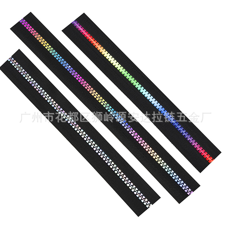 彩色牙齿树脂拉链 5#8#彩齿树脂拉链批发码装现货拉链|ms