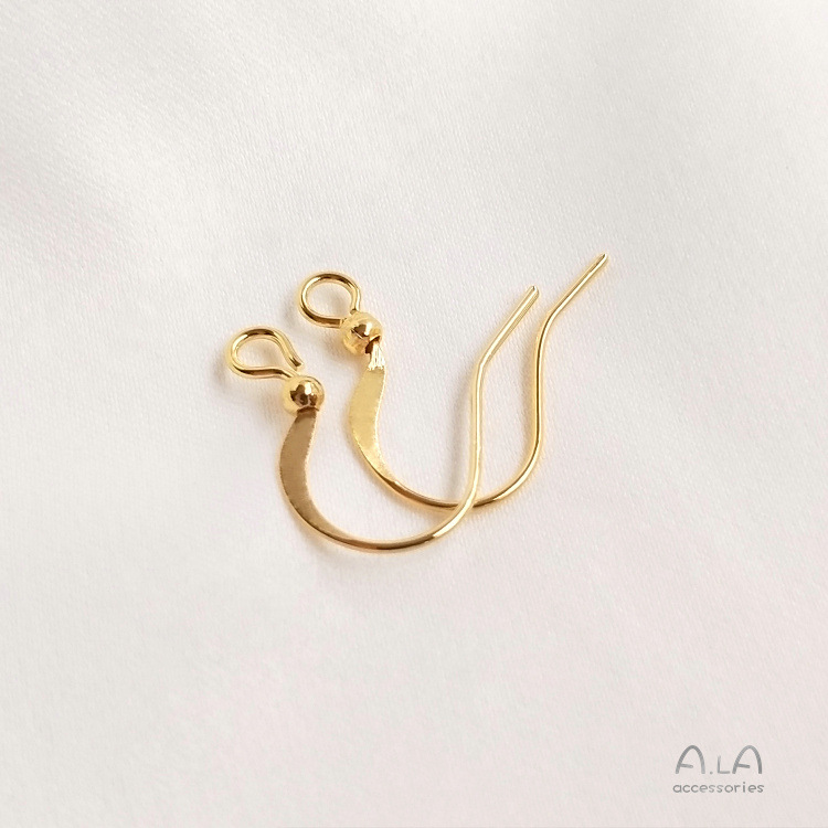 18K real gold flat ear hook 1 to 2