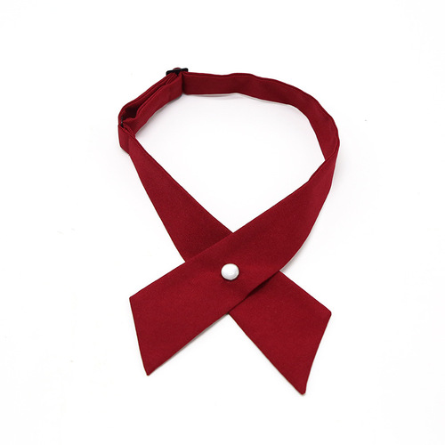 Japanese and Korean casual cross JK cross bow tie, solid color printed bow tie for men and women, professional uniform tie, tie flower