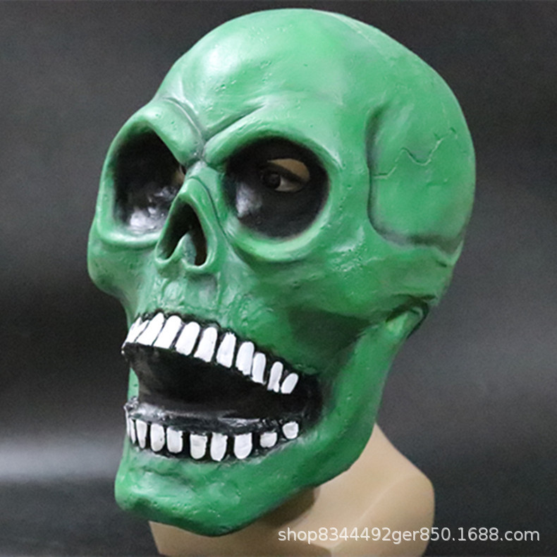 Nuevo móvil boca cráneo máscara cabeza cubierta Horror Halloween boca móvil cráneo cabeza completa máscara de cráneo