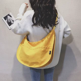 新款帆布水饺大包单肩斜挎帆布包韩版少女学生大包包休闲通勤女包