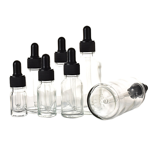 Essential oil bottle 5-100ML transparent glass dropper sub-bottle essential oil sub-pack nipple empty bottle medicated oil sample bottle