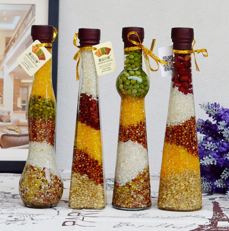 Grains in Glass Bottles, Abundant Harvests, Oil Bottles, Housewarming Gifts, Home Crafts, Ornaments, Handmade