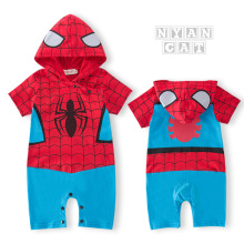 儿童婴儿宝宝连体衣 短袖蜘蛛连帽哈衣爬服