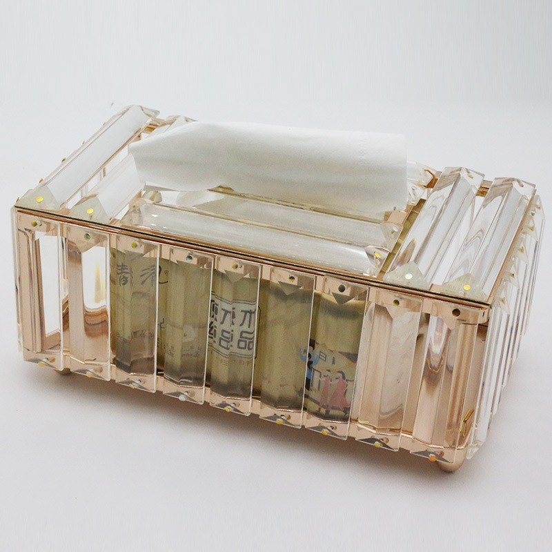 European fashion long crystal tissue box household simple decoration tissue box creative tissue storage box wholesale European fashion long crystal tissue box household simple decoration tissue box creative tissue storage box wholesale