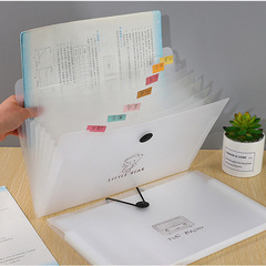Student accordion bag with 12 compartments, handle-style test paper bag, multi-layer insert file folder, document holder, versatile storage organizer, A4 size