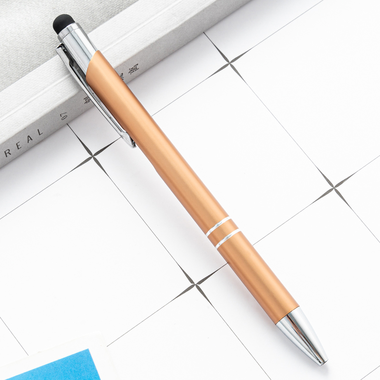 Bolígrafo de bola táctil mayorista de metal de aluminio capacitivo de mano pantalla táctil de doble propósito lápiz de capacitancia de metal