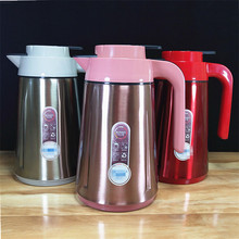 家用大容量保温壶 不锈钢外壳咖啡壶热水瓶 玻璃内胆暖瓶礼品批发