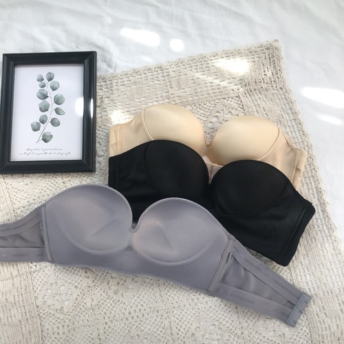 Cross-border QQ sugar strapless underwear, comfortable, traceless and comfortable, no steel ring push-up bra