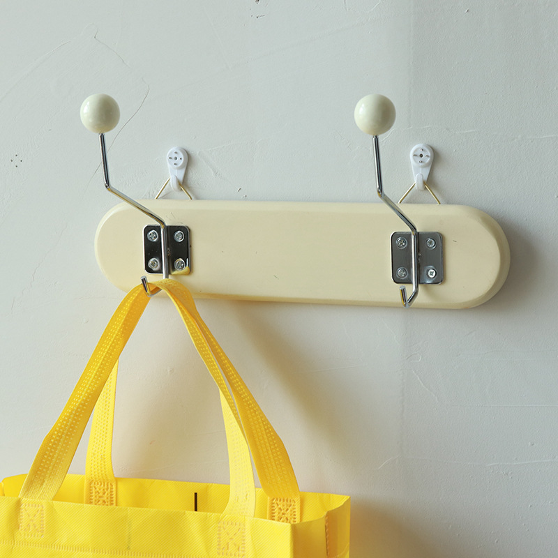 Vintage Corea del Sur abrigo y sombrero gancho decoración B & B tienda de ropa postre madera maciza ins color crema