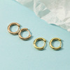 Minimalistic universal base earrings, golden ring, European style, simple and elegant design