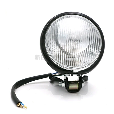 Suitable for Motorcycle Modification, Metal Headlight, Retro Headlight, 12V Universal Retro Front Headlight, Exclusively for Export (Ön faralar) - 50-headlight-black-shell-white-glass