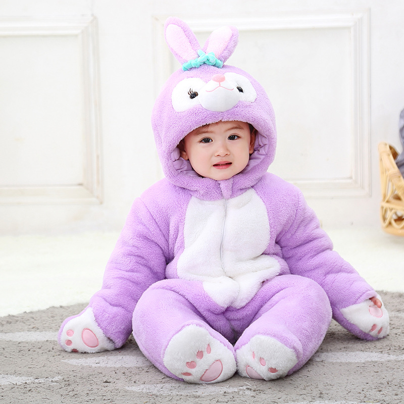 Qilo Rabbit Winter New Baby Baby Super Cute Sweet and Cute Shape Pin-fit Soft and Comfortable Cotton Clothes