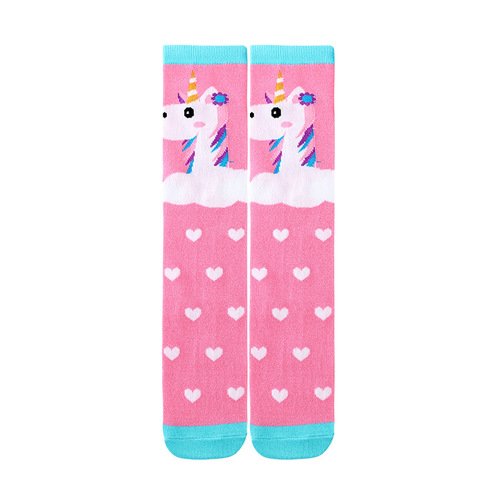 2020 Autumn New Trendy Cartoon Straight Children's Mid-Tube Socks Girls' Over-the-Knee Cartoon Long Socks