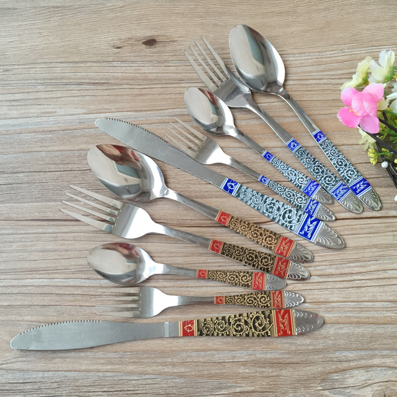 Wholesale thick high temperature printing spoon stainless steel canteen restaurant small spoon rice spoon printing spoon long handle spoon