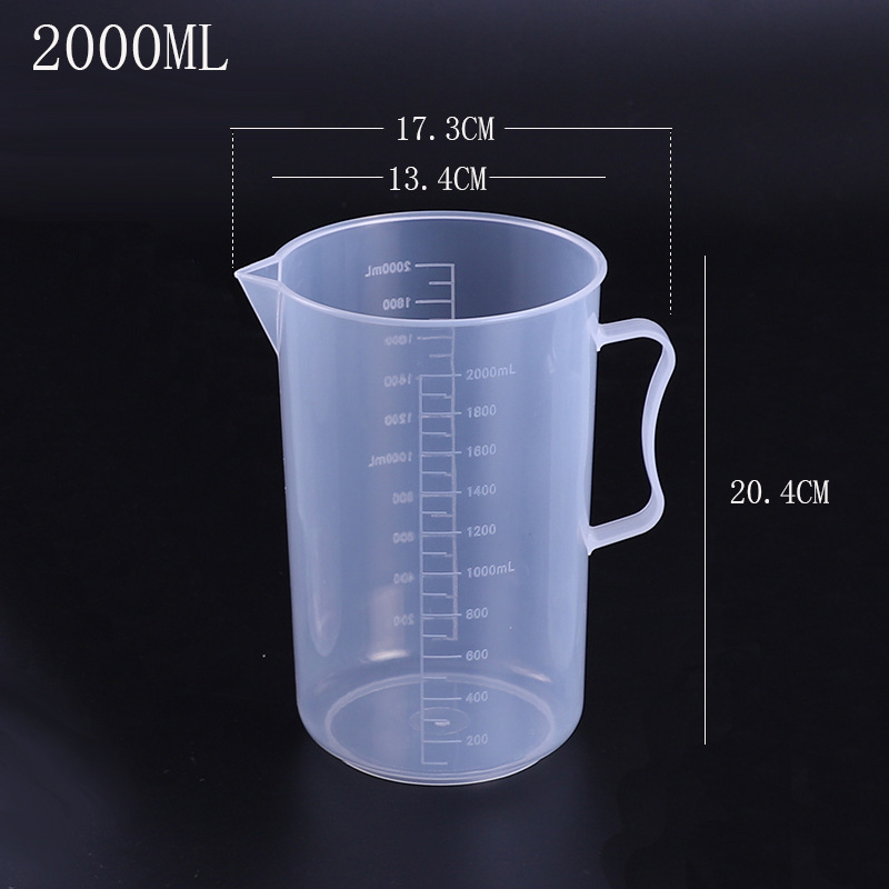 2000ML full handle uncovered plastic measuring cup 2L L transparent large measuring cylinder kitchen experiment measuring cup with scale