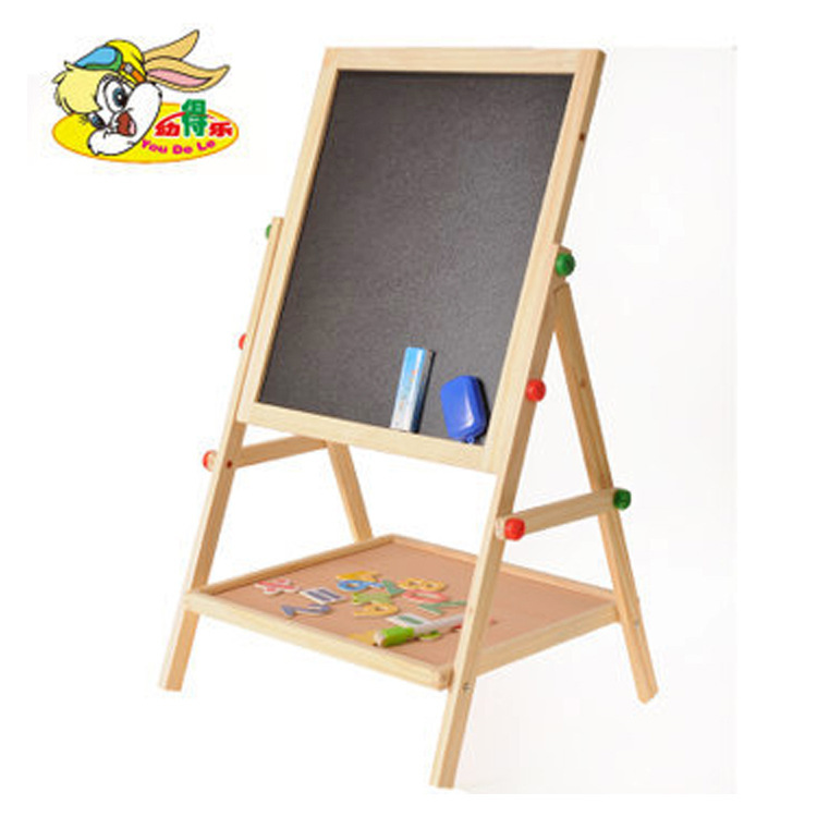 Tablero de dibujo multifuncional dos en uno para niños tablero de escritura de dibujo magnético tablero de dibujo de madera al por mayor