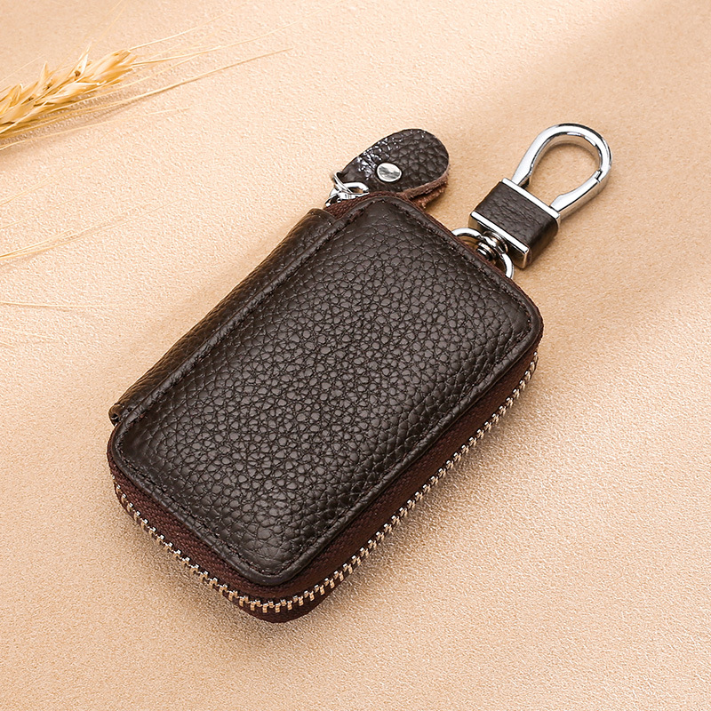 Fabricante de la llave del coche bolso de cuero de los hombres con cremallera bolso de la llave de las mujeres bolsa de tarjeta multifuncional cartera creativa