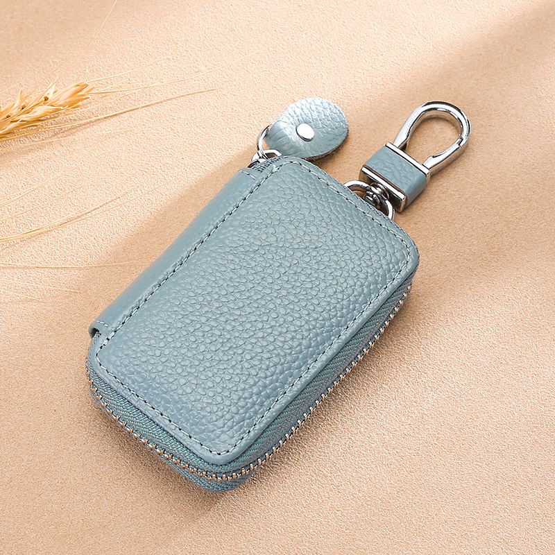 Fabricante de la llave del coche bolso de cuero de los hombres con cremallera bolso de la llave de las mujeres bolsa de tarjeta multifuncional cartera creativa