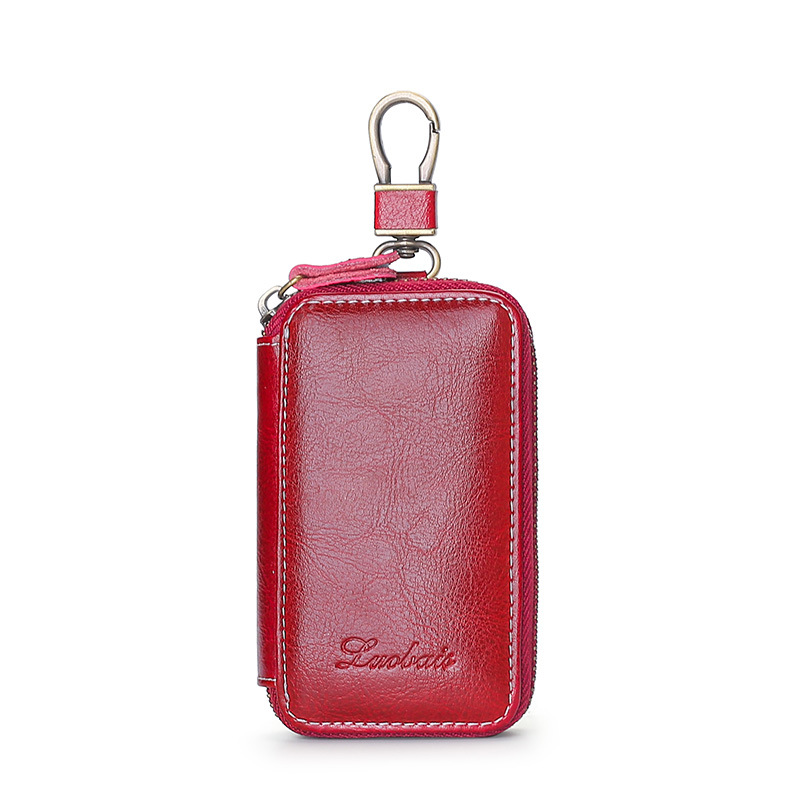Fabricante de la llave del coche bolso de cuero de los hombres con cremallera bolso de la llave de las mujeres bolsa de tarjeta multifuncional cartera creativa