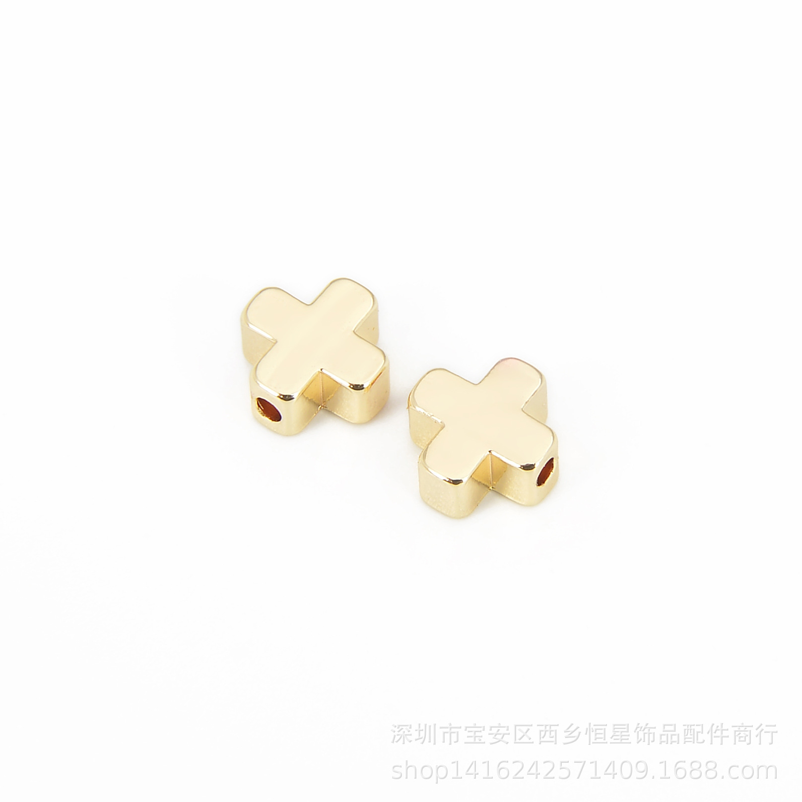 14K 골드 크로스 6*6*1.5mm (조리개)