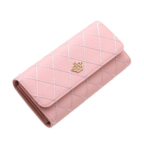  New Bags Women's Clutch Korean Style Buckle Diamond Wallet Crown Wallet Embroidered Long Bag Women