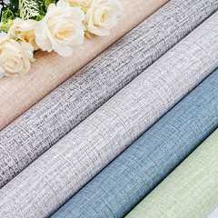 Self-adhesive waterproof wallpaper with a fabric texture, pure color for bedroom and living room, PVC linen style dorm renovation sticker, wholesale