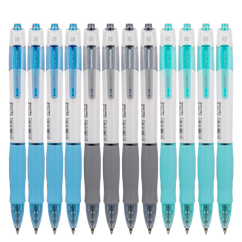 Deli S09 gel pluma Zhenshun deslizamiento de oficina gel pluma tipo de prensa 0,5mm estudiante escritura examen bolígrafo image 4