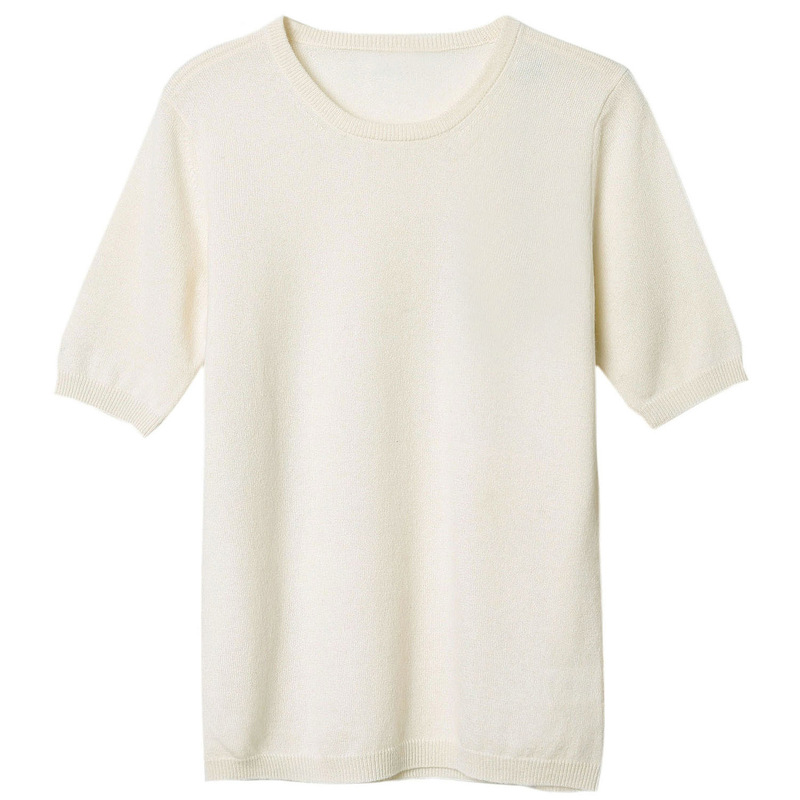 Apc Lean Design Sharing: Niche Cashmere Basic Style Full-Color Pullover Short-Sleeve Cashmere Sweater