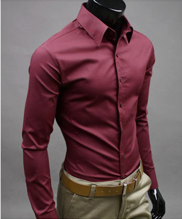 Camisa blanca de los hombres del algodón del poliéster de eBay del comercio exterior camisa de los hombres de negocios de 17 colores camisa de los hombres de manga larga del color sólido Nuevo