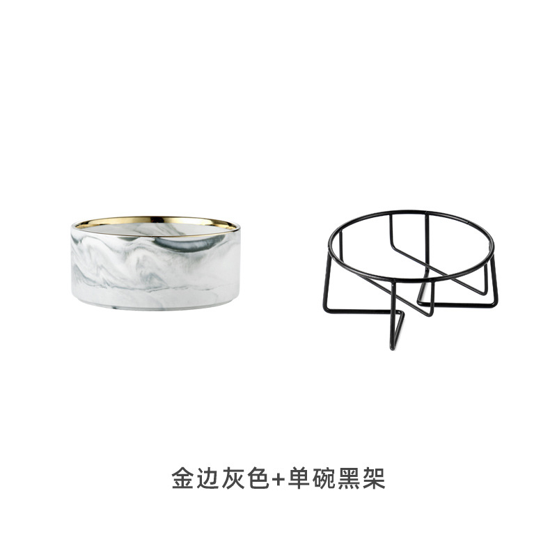 Marbling borde dorado gris (con marco de hierro negro)