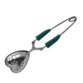 全不锈钢304手压式茶球 隔渣神器 心形茶隔茶漏 泡茶神器防滑手柄