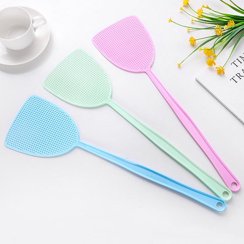 Summer plastic fly swatter, durable mesh long handle manual fly swatter, fly swatter, mosquito swatter wholesale